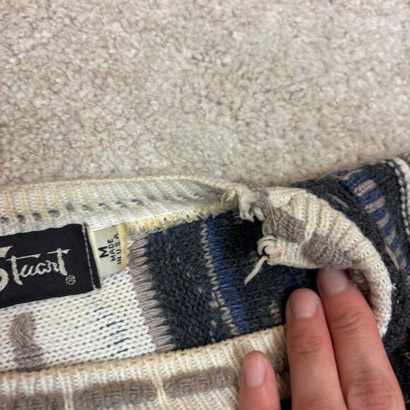 Vintage Alan Stuart 3D Knit Sweater Men's Medium Retro Dad - Picture 10 of 11